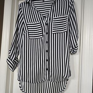 Striped Black and White Women's Top